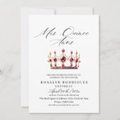 Elegant Minimalistisch Mis Quince Anos Crown Einladung (Vorderseite)