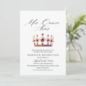 Elegant Minimalistisch Mis Quince Anos Crown Einladung (Stehend Vorderseite)