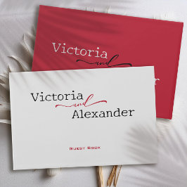 Elegant Minimalistisch mit einer Hochzeit mit rote Gästebuch