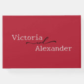 Elegant Minimalistisch mit einer Hochzeit mit rote Gästebuch (Rückseite)