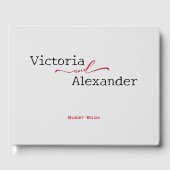 Elegant Minimalistisch mit einer Hochzeit mit rote Gästebuch (Vorderseite)