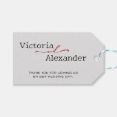 Elegant Minimalistisch mit einer Hochzeit mit rote Geschenkanhänger (Vorderseite (Horizontal))