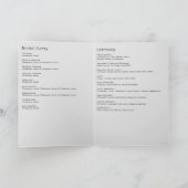 Elegant Minimalistisch mit einer Hochzeit mit rote Programm (Innenseite)