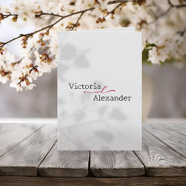 Elegant Minimalistisch mit einer Hochzeit mit rote Programm