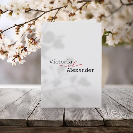 Elegant Minimalistisch mit einer Hochzeit mit rote Programm