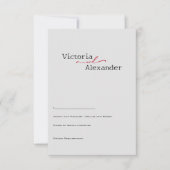 Elegant Minimalistisch mit einer Hochzeit mit rote RSVP Karte (Vorderseite)