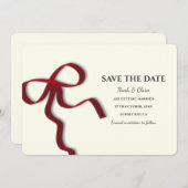 Elegant Minimalistisch mit Red Bow - Einfach klass Save The Date (Vorne/Hinten)