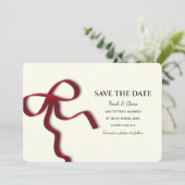 Elegant Minimalistisch mit Red Bow - Einfach klass Save The Date (Stehend Vorderseite)