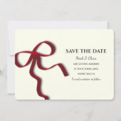 Elegant Minimalistisch mit Red Bow - Einfach klass Save The Date (Vorderseite)