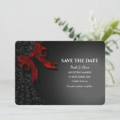 Elegant Minimalistisch mit Red Bow - Simple Classi Save The Date (Stehend Vorderseite)