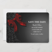 Elegant Minimalistisch mit Red Bow - Simple Classi Save The Date (Vorderseite)