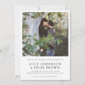 Elegant Minimalistisch | Moderne Foto Hochzeit Einladung (Vorderseite)