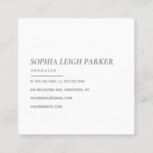 elegant Minimalistisch Moderne Typografie Einfac Quadratische Visitenkarte