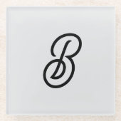 Elegant minimalistisch moderner Anfang grau Glasuntersetzer (Vorderseite)