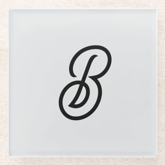 Elegant minimalistisch moderner Anfang grau Glasuntersetzer (Vorderseite)