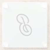 Elegant minimalistisch moderner Anfang grau Glasuntersetzer (Rückseite)