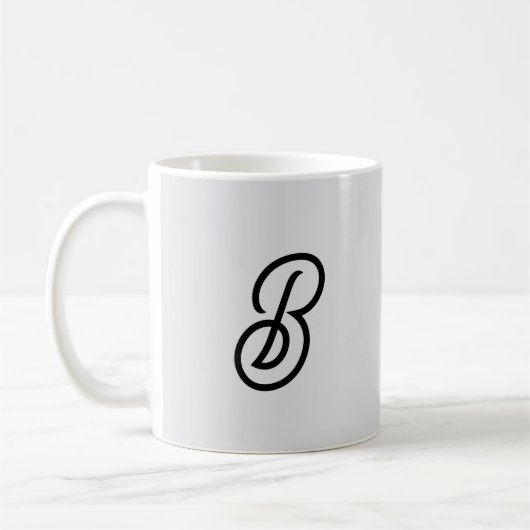 Elegant minimalistisch moderner Anfang grau Kaffeetasse (Links)