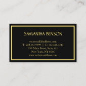 Elegant Minimalistisch Modernes Haar Stylist Black Visitenkarte (Rückseite)