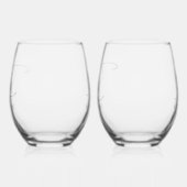 Elegant Minimalistisch Mr. and Mrs. Wedding Weinglas Ohne Stiel (Rechts)