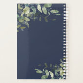 Elegant Minimalistisch Navy Blue Eukalyptus Greene Planer (Rückseite)