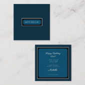 Elegant Minimalistisch Navy Blue "Glücklicher Gebu Mitteilungskarte (Vorne/Hinten)