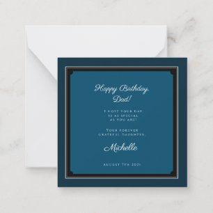 Elegant Minimalistisch Navy Blue "Glücklicher Gebu Mitteilungskarte