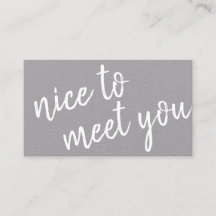 Elegant Minimalistisch Nice to Meet You Gray Kraft