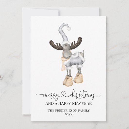 Elegant Minimalistisch Nordic Frohen Weihnachten (Vorderseite)