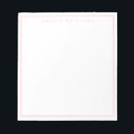 Elegant Minimalistisch rosa Zwei Grenzen Notizblock<br><div class="desc">Erstellen Sie Ihre eigenen personalisierten Notizblöcke mit elegantem Typografienamen und zwei Randlinien.</div>