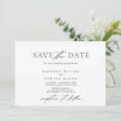 Elegant minimalistisch Save the Date horizontal Einladung (Stehend Vorderseite)