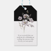 Elegant minimalistisch schwarz, Aquarell Danke Geschenkanhänger (Rückseite)