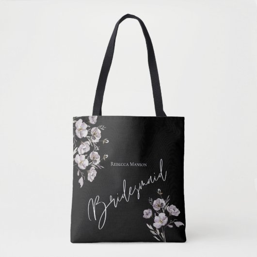 Elegant minimalistisch schwarz, Aquarellmaid Tasche (Vorderseite)