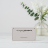 Elegant, minimalistisch, schwarz und beige visitenkarte (Stehend Vorderseite)