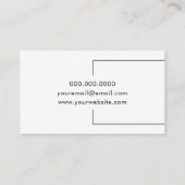 Elegant minimalistisch schwarz-weiß visitenkarte (Rückseite)