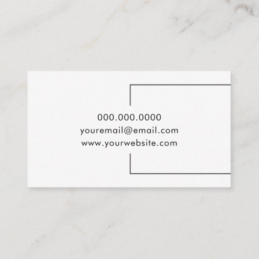 Elegant minimalistisch schwarz-weiß visitenkarte (Rückseite)