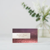 Elegant Minimalistisch, Shiny, Simple Glitzer Boke Visitenkarte (Stehend Vorderseite)