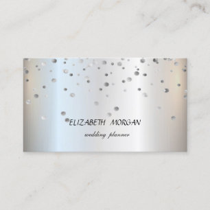 Elegant Minimalistisch, Silver Confetti Visitenkarte