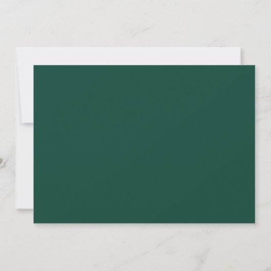 Elegant Minimalistisch Simple Quinceanera Emerald Einladung (Rückseite)