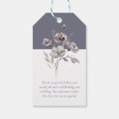 Elegant minimalistisch staubige graue Aquarellfarb Geschenkanhänger (Rückseite)