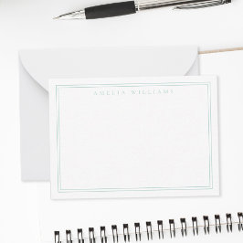 Elegant Minimalistisch türkisfarben Zwei Grenzen Mitteilungskarte