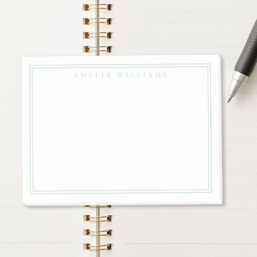 Elegant Minimalistisch türkisfarben Zwei Grenzen Post-it Klebezettel