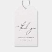 Elegant Minimalistisch Vielen Dank Black Script We Geschenkanhänger (Vorderseite)