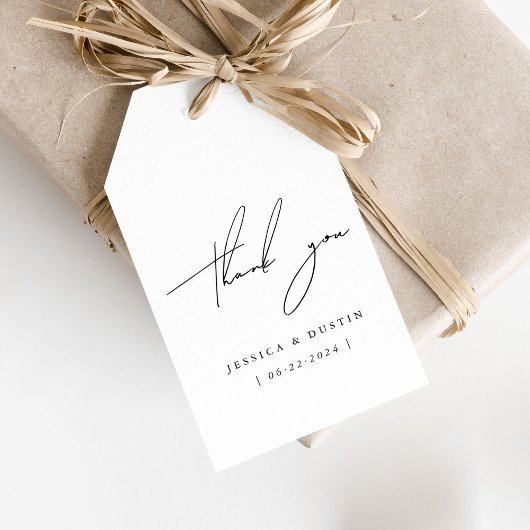 Elegant Minimalistisch Vielen Dank Black Script We Geschenkanhänger