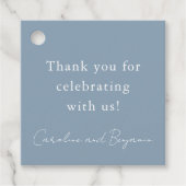 Elegant Minimalistisch Wedding Dusty Blue Vielen D Geschenkanhänger (Vorderseite)