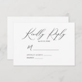 Elegant Minimalistisch Wedding Kindly Antwort (Vorne/Hinten)