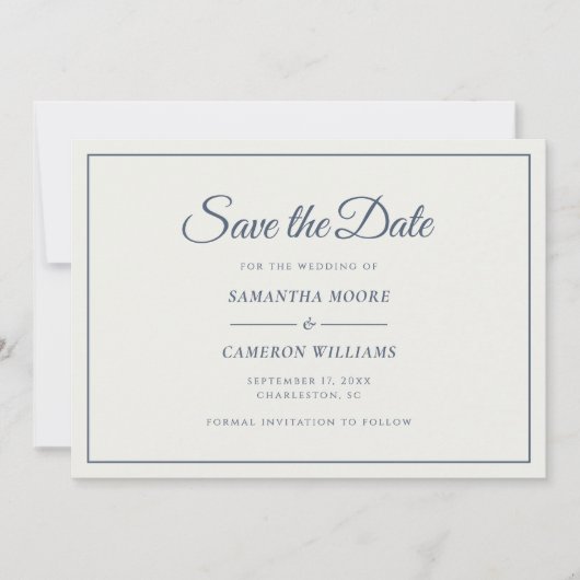 Elegant Minimalistisch Wedding Monogram QR Code Na Save The Date (Vorderseite)