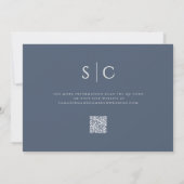 Elegant Minimalistisch Wedding Monogram QR Code Na Save The Date (Rückseite)