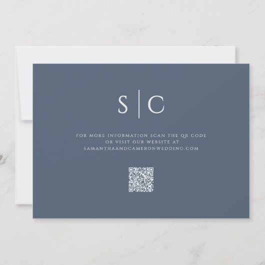Elegant Minimalistisch Wedding Monogram QR Code Na Save The Date (Rückseite)