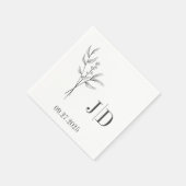 Elegant Minimalistisch Wedding Napkin | Benutzerde Serviette (Ecke)