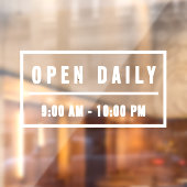 Elegant Minimalistisch Welcome Open Daily Sign Fensteraufkleber (Blatt 2)